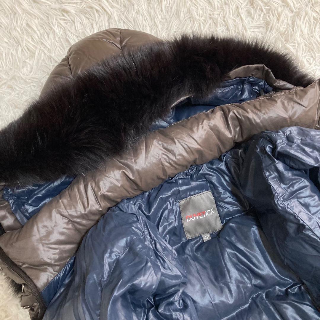 17201✨デュベティカ 42 L デネブ ラクーンファー ダウンコート 茶