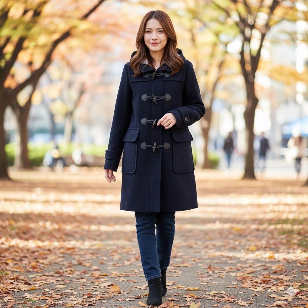 ブルーレーベル　メガチェック　水牛トグル　バイルメルトン　ダッフルコート