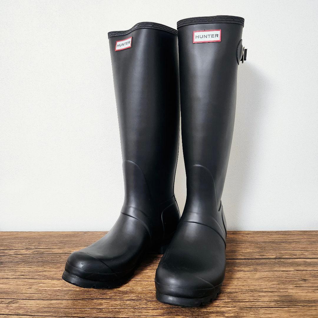【極美品】HUNTER レインブーツ ロング UK8 ブラック