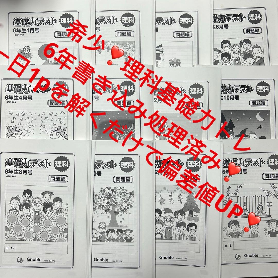 あ　希少　グノーブル　小6 理科　基礎力テスト　サピックス　理科基礎トレ
