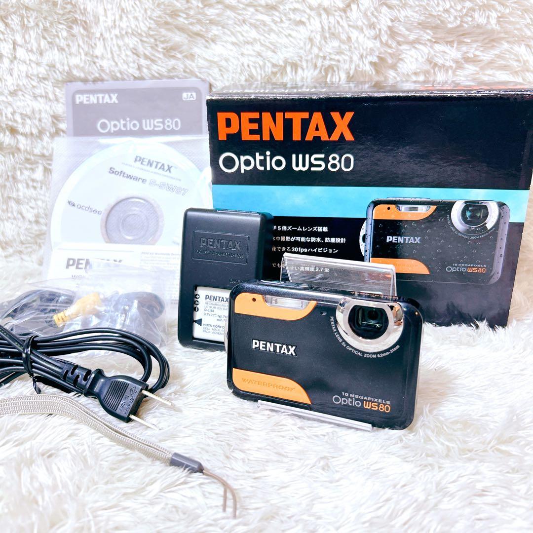 未使用級　動作確認　PENTAX オプティオ　ws80防水カメラ