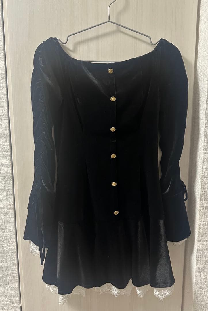 ワンピース mmeeme Classical velvet mini onepiece