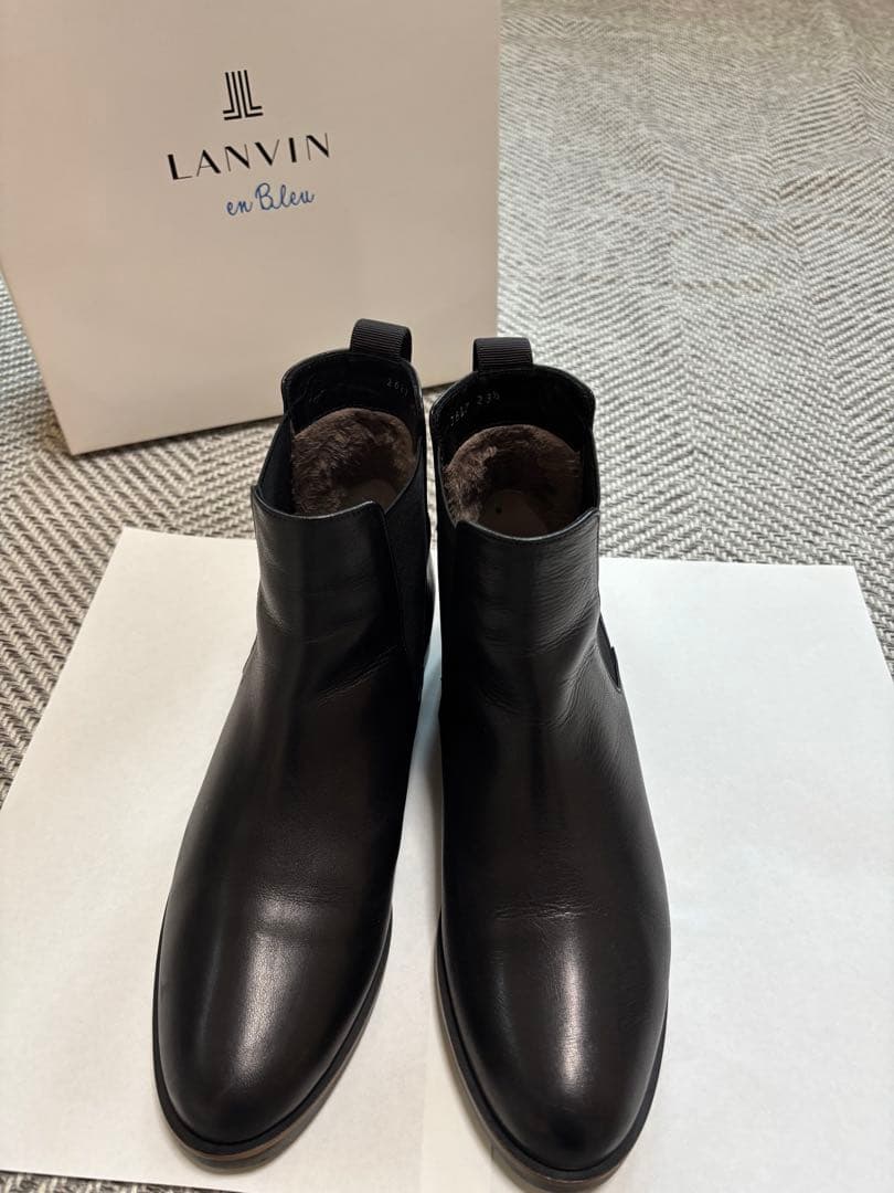 LANVIN en Bleu ブラック サイドゴアブーツ