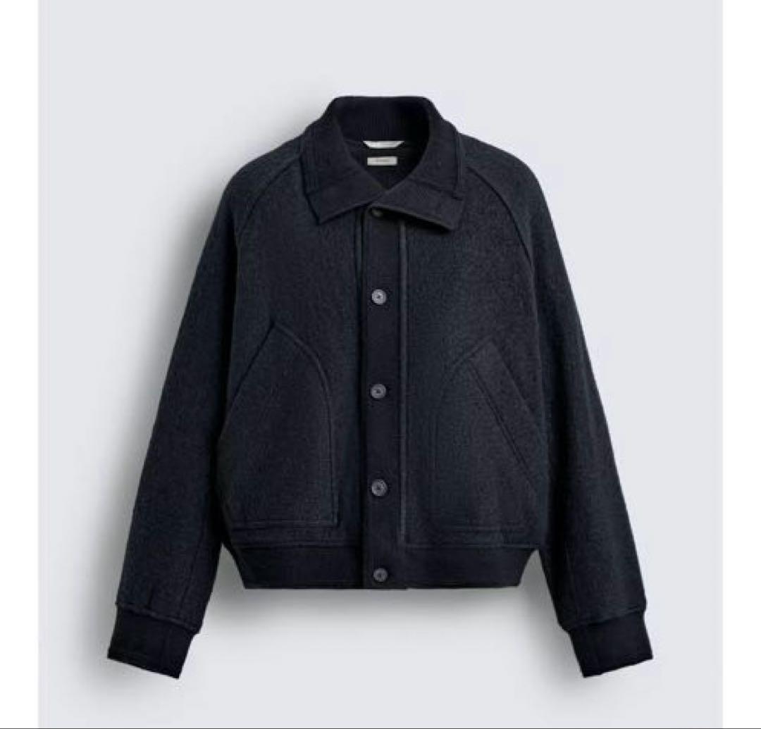 ZARA リブ襟切り替えジャケット