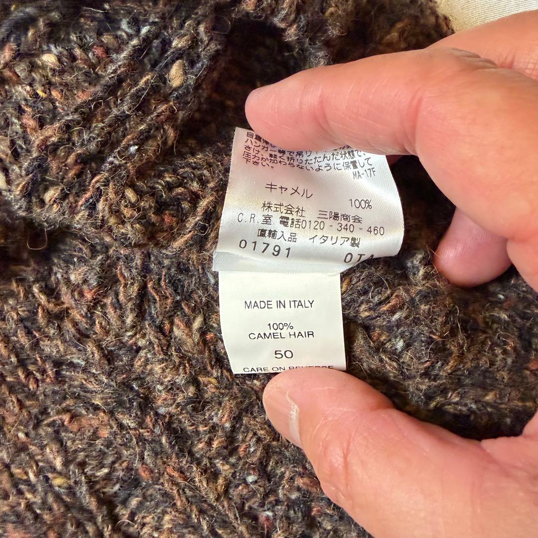 イタリア製　ポールスチュアート　ハイネックセーター ブラウン系　キャメルヘアー