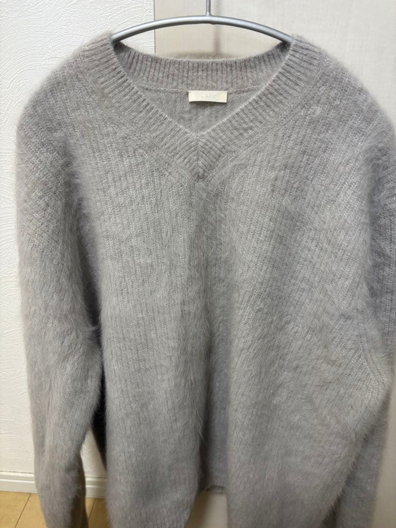 トップス LIDNM Fox Cashmere V Knit SAND GRAY