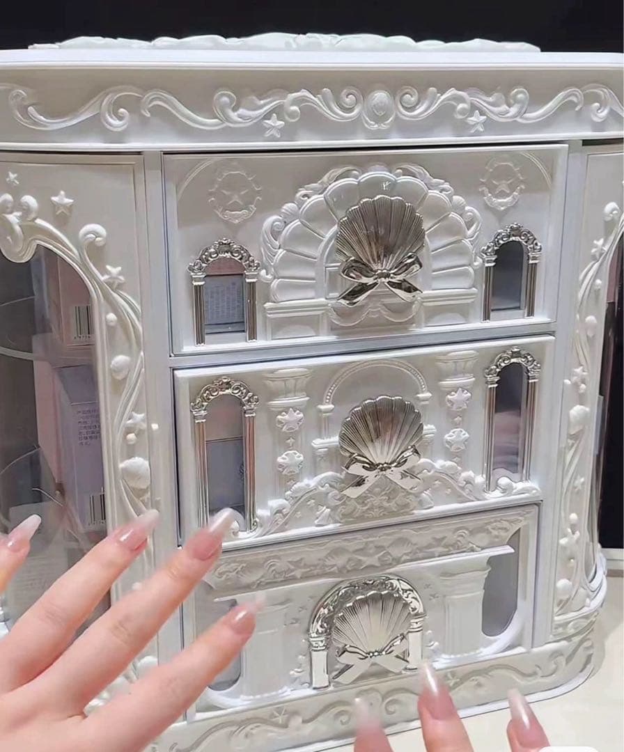 (新品未使用)FrowerKnows シェルズジュエル 収納ボックス＋パフ2点