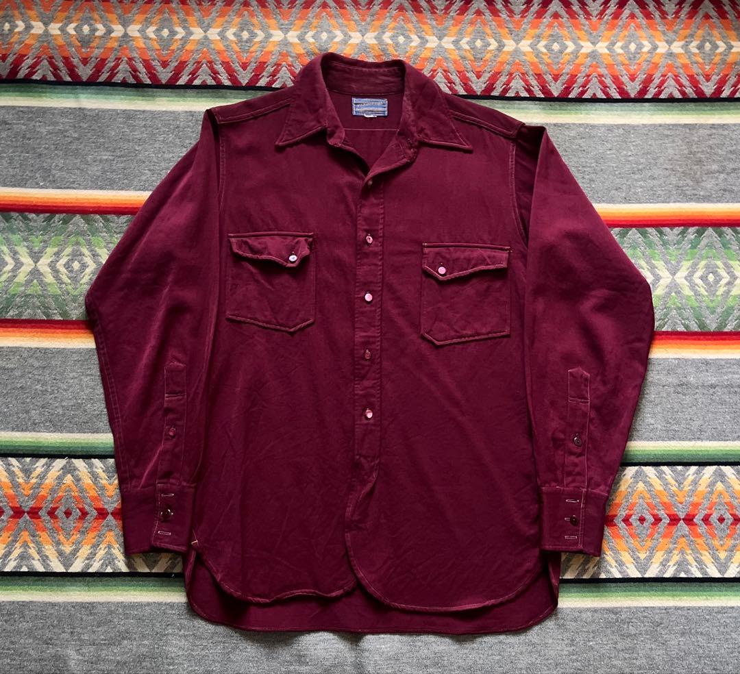 40s ペンドルトン ウール ギャバジン シャツ /ボードシャツ 50s 60s