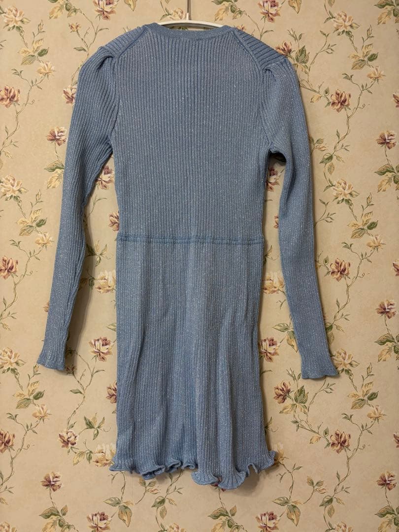 Winter 　self-portrait 水色　ラメ　ミニワンピース