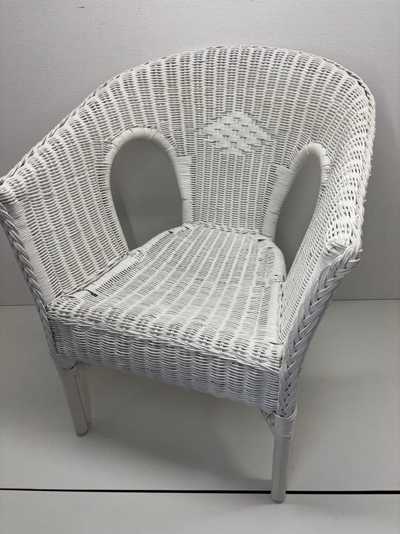 廃盤品 希少 ニトリ ラタン ラタン家具 籐家具 ラタンチェア ホワイト