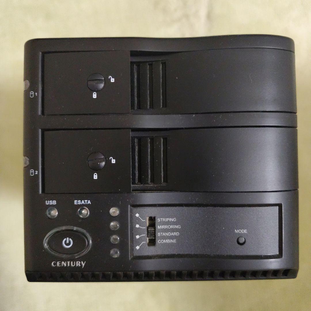 3.5インチS-ATA HDD2台搭載可能、ハードウェアRAID付きHDDケース