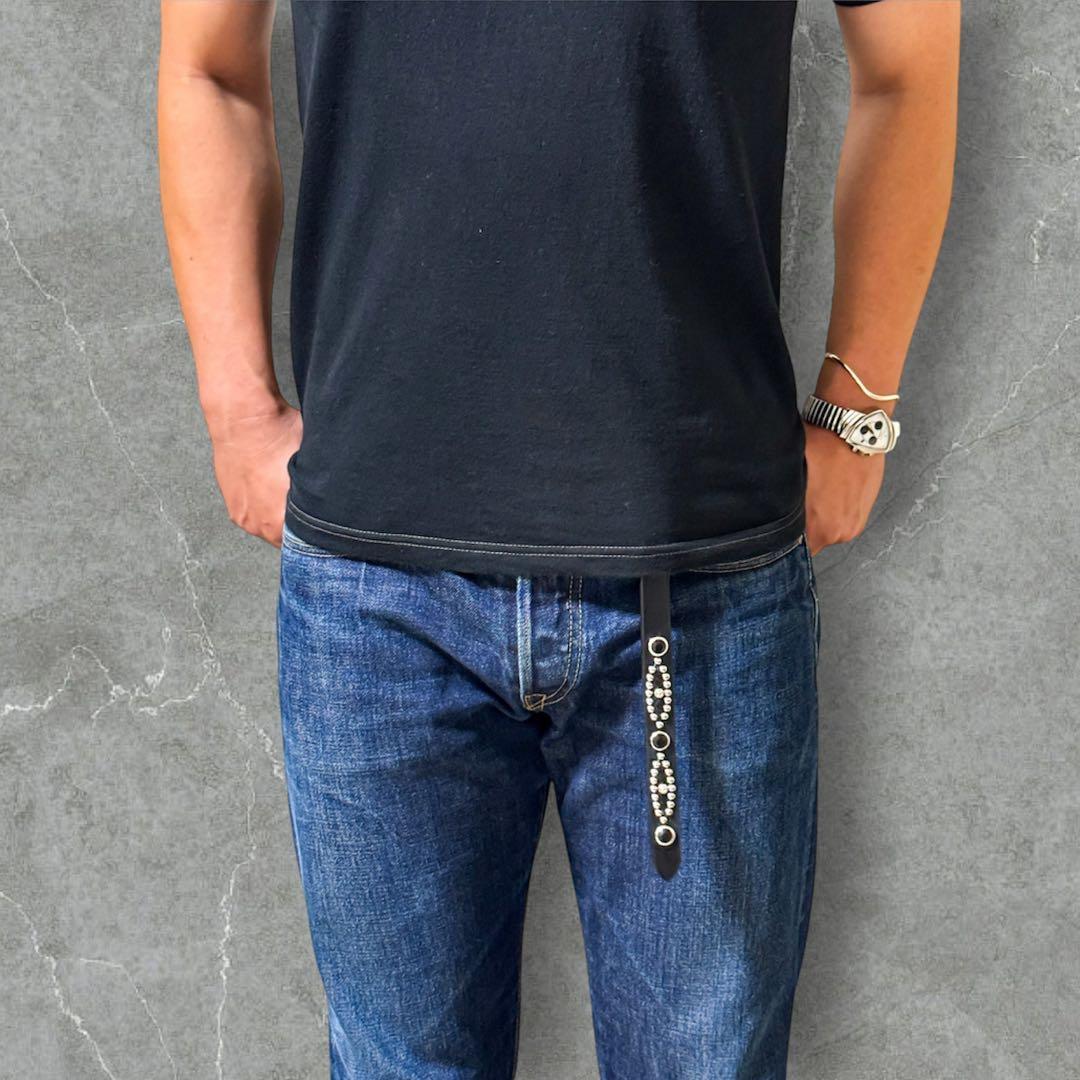 スタッズナローベルトアンブレラバタフライシルバー18mm