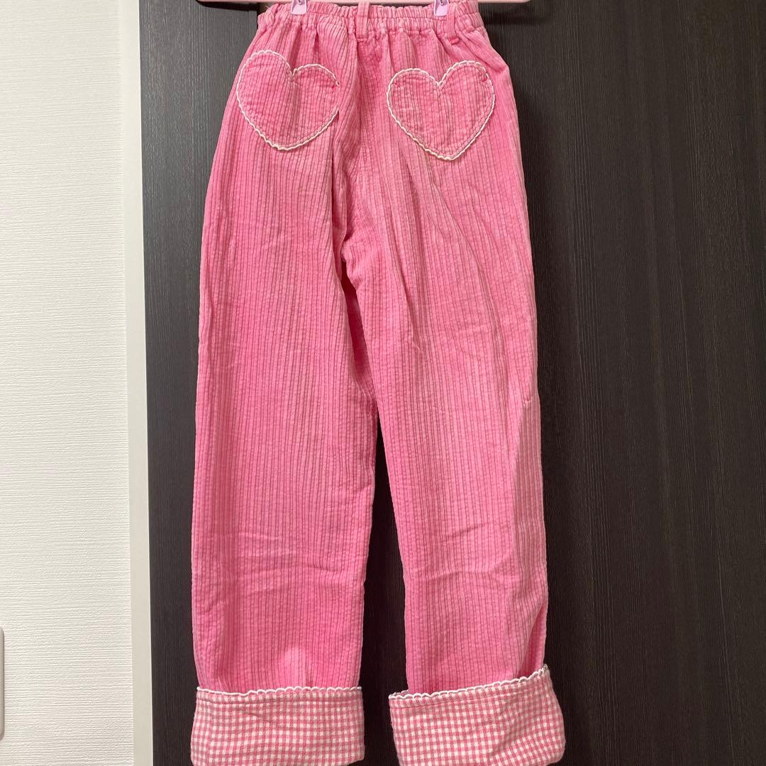 メゾピアノ　刺繍とアップリケのコーデュロイパンツ140cm