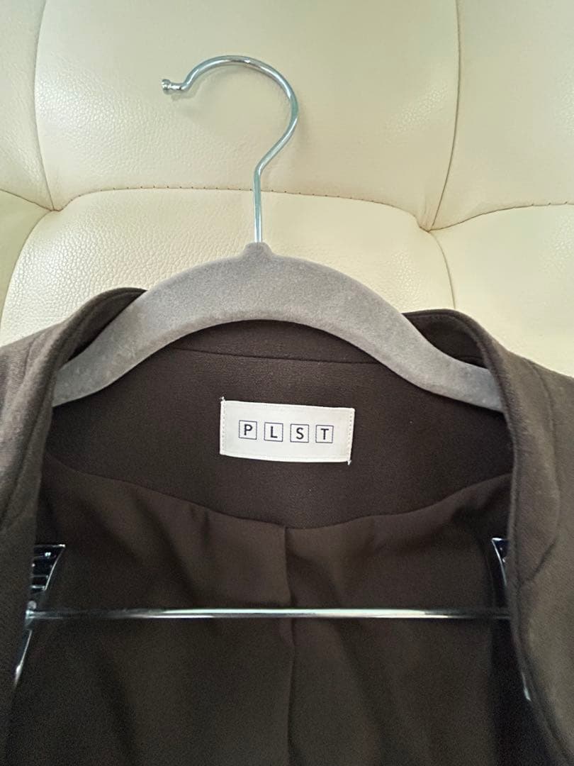 【n】PLST カラーレス セットアップ ブラウン XS