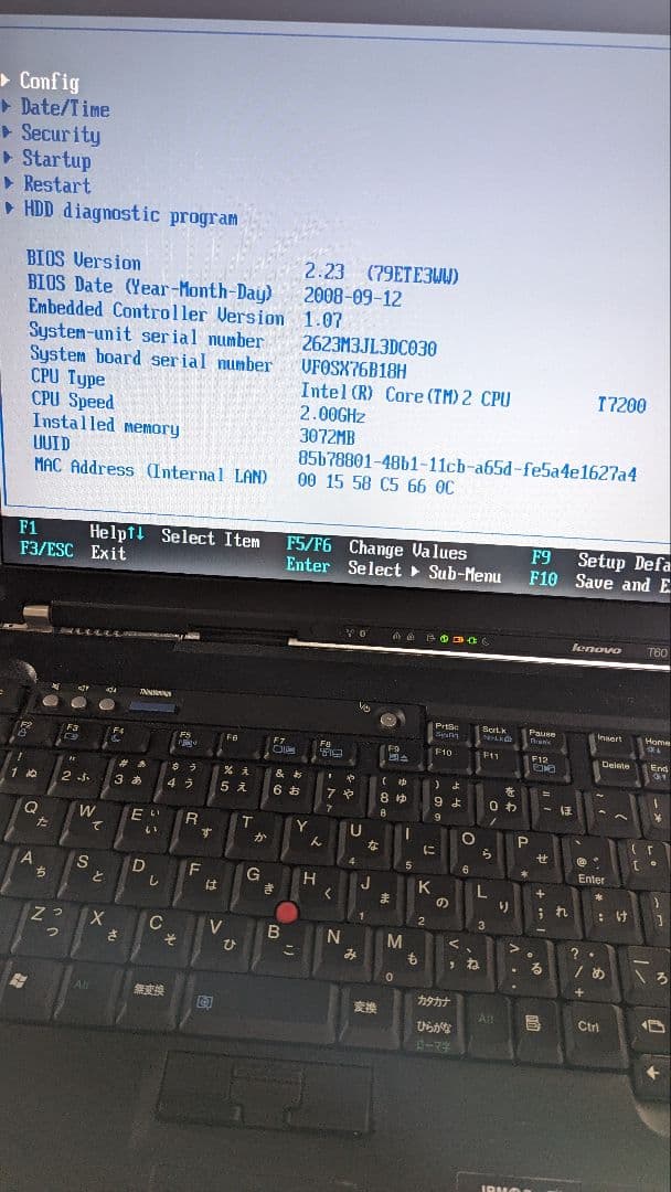 ノートPCケース Lenovo IBM ThinkPad T60 2623-M3J