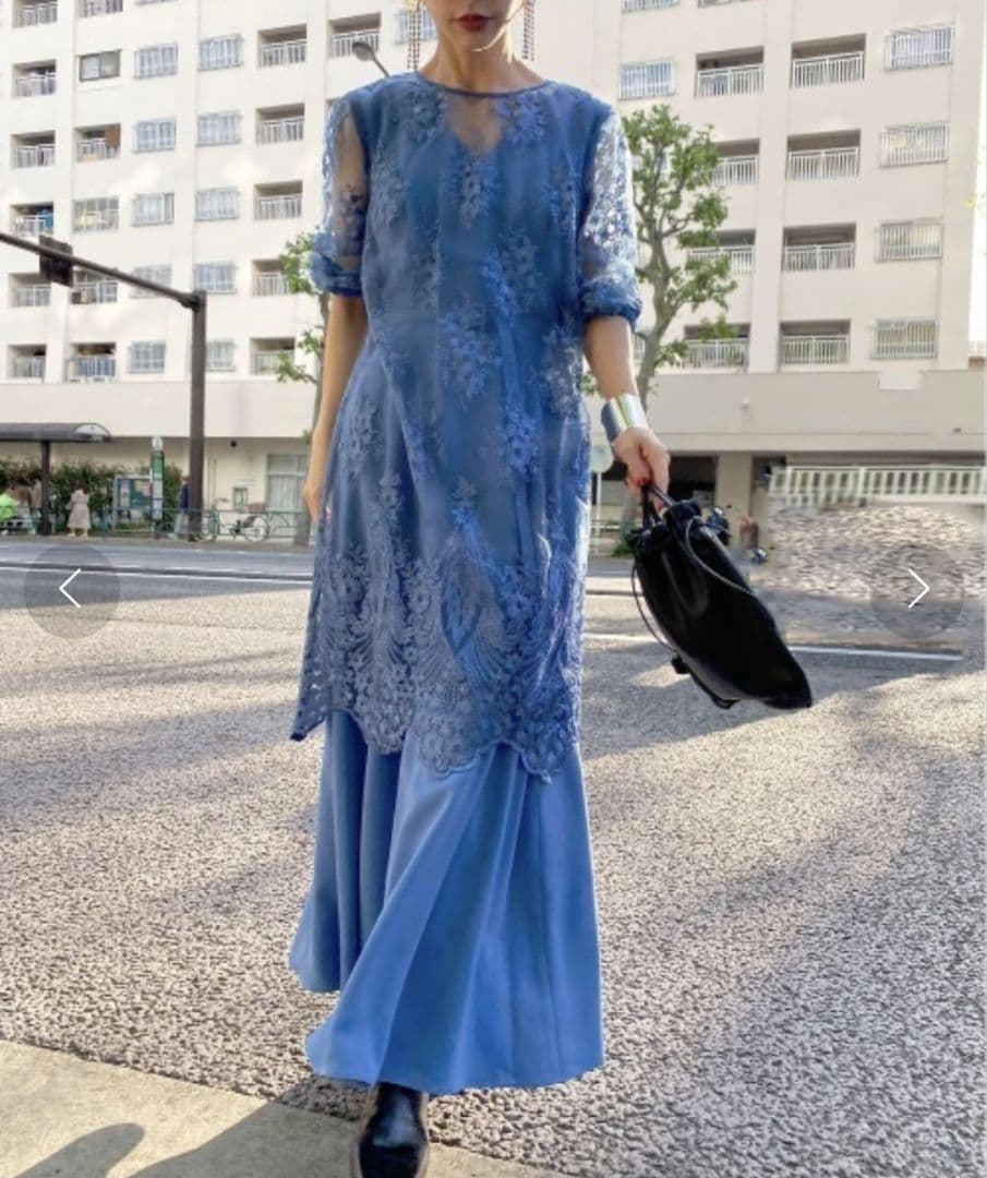 Ameri　3WAY LAYERED LACE DRESS