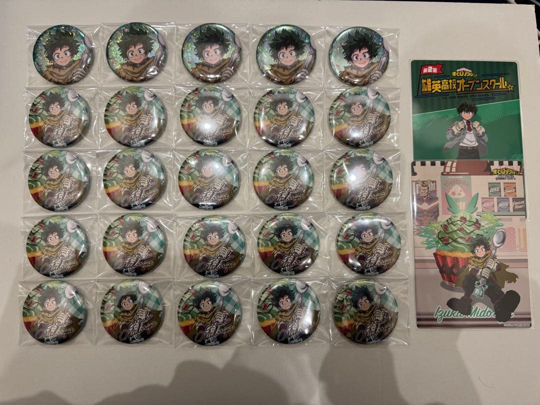 僕のヒーローアカデミア オープンスクール カップケーキ 緑谷出久 缶バッジ