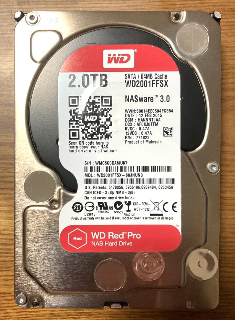 Western Digital WD2001FFSX （3.5 HDD 2TB）