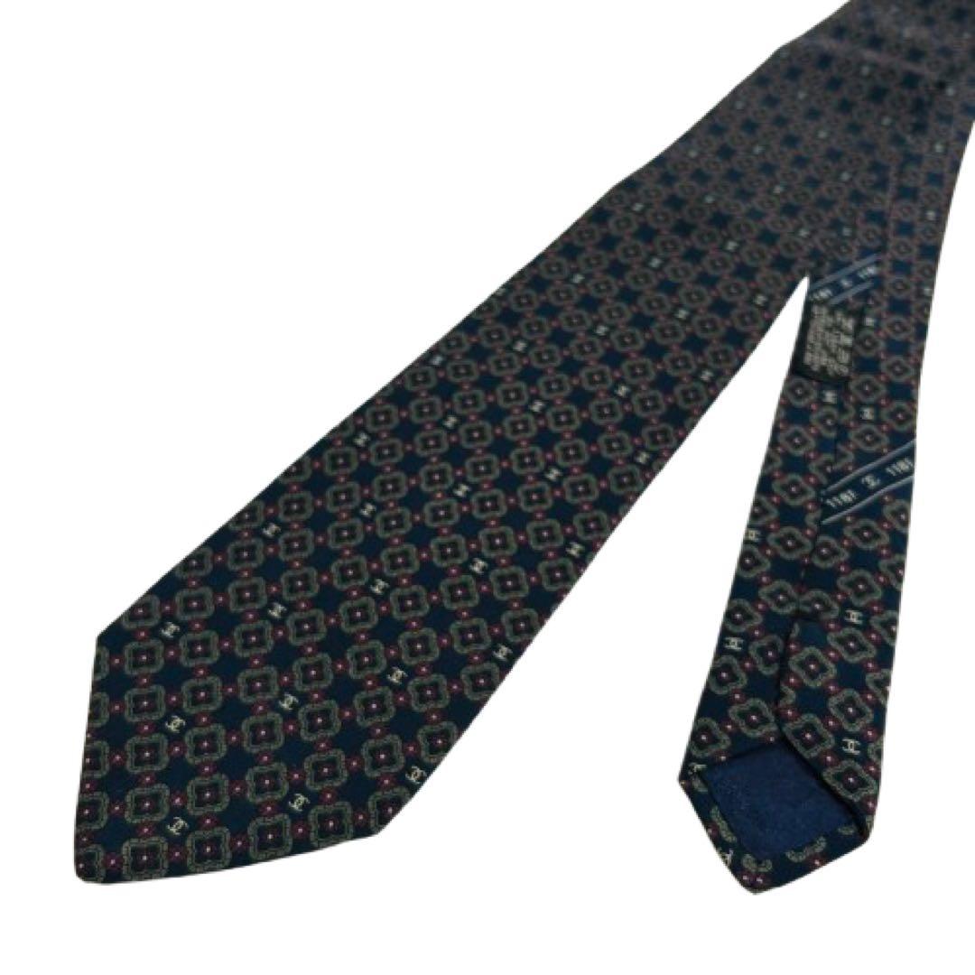 【CHANEL】シャネル ネクタイ ネイビー ドット柄 ロゴ メンズ ブランド