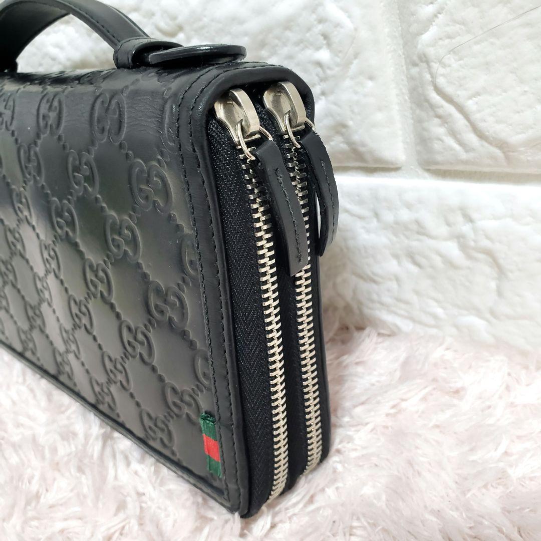GUCCI グッチ シマシェリーライン ダブルファスナーオーガナイザー美品
