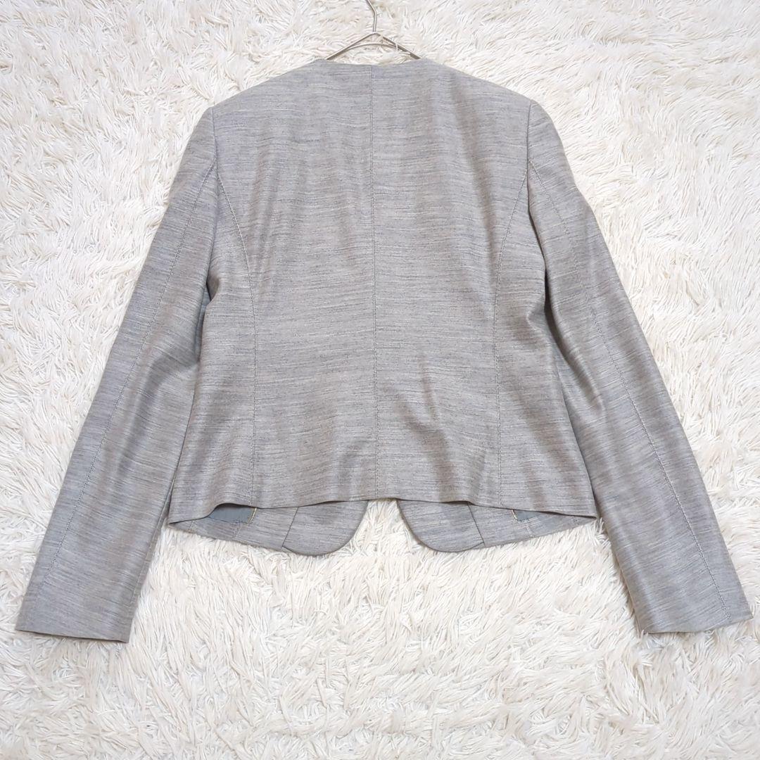 BEIGE, 0 CINDY ノーカラージャケット セットアップ グレー