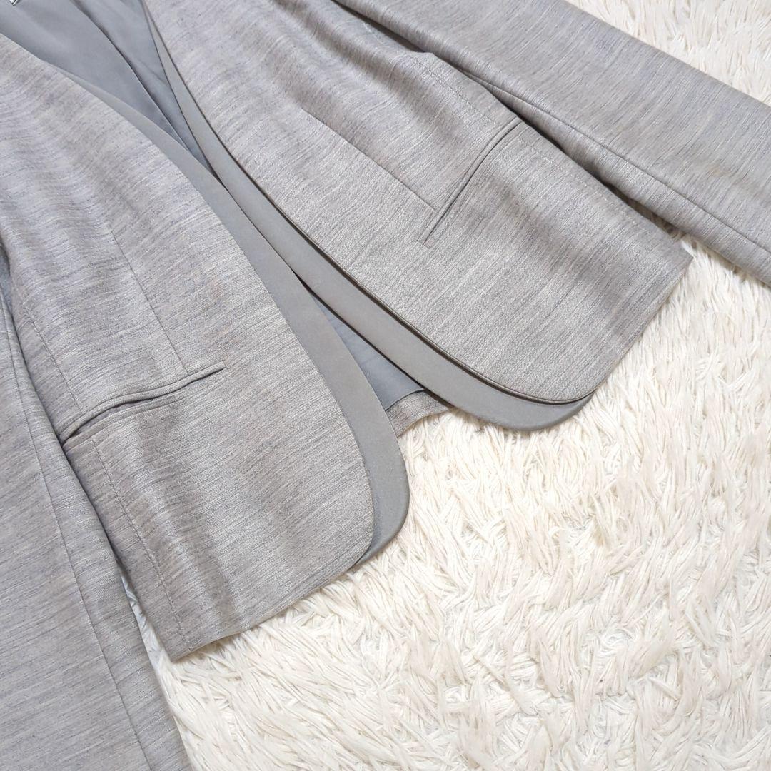 BEIGE, 0 CINDY ノーカラージャケット セットアップ グレー