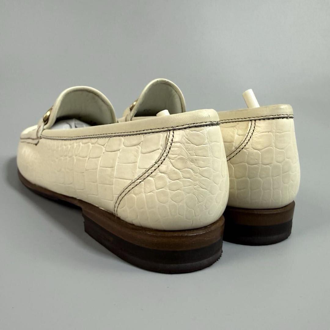 【未使用】フェラガモ クロコ 型押し ローファー 6サイズ イタリア製 元箱付き