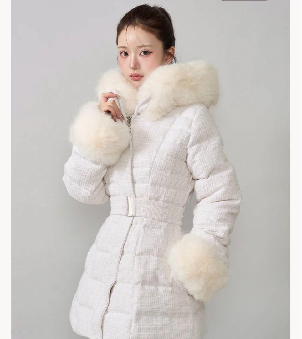 Darich レディミディツイードダウンコート