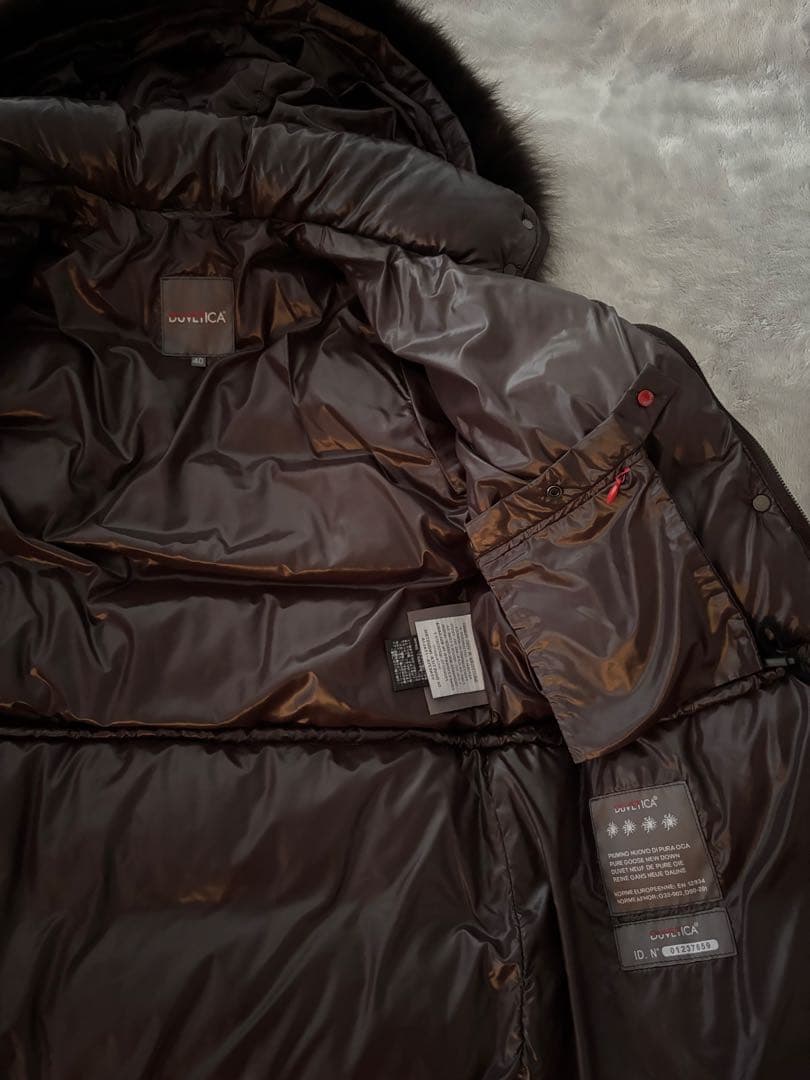 DUVETICA ダークブラウン ロングダウンジャケット 40