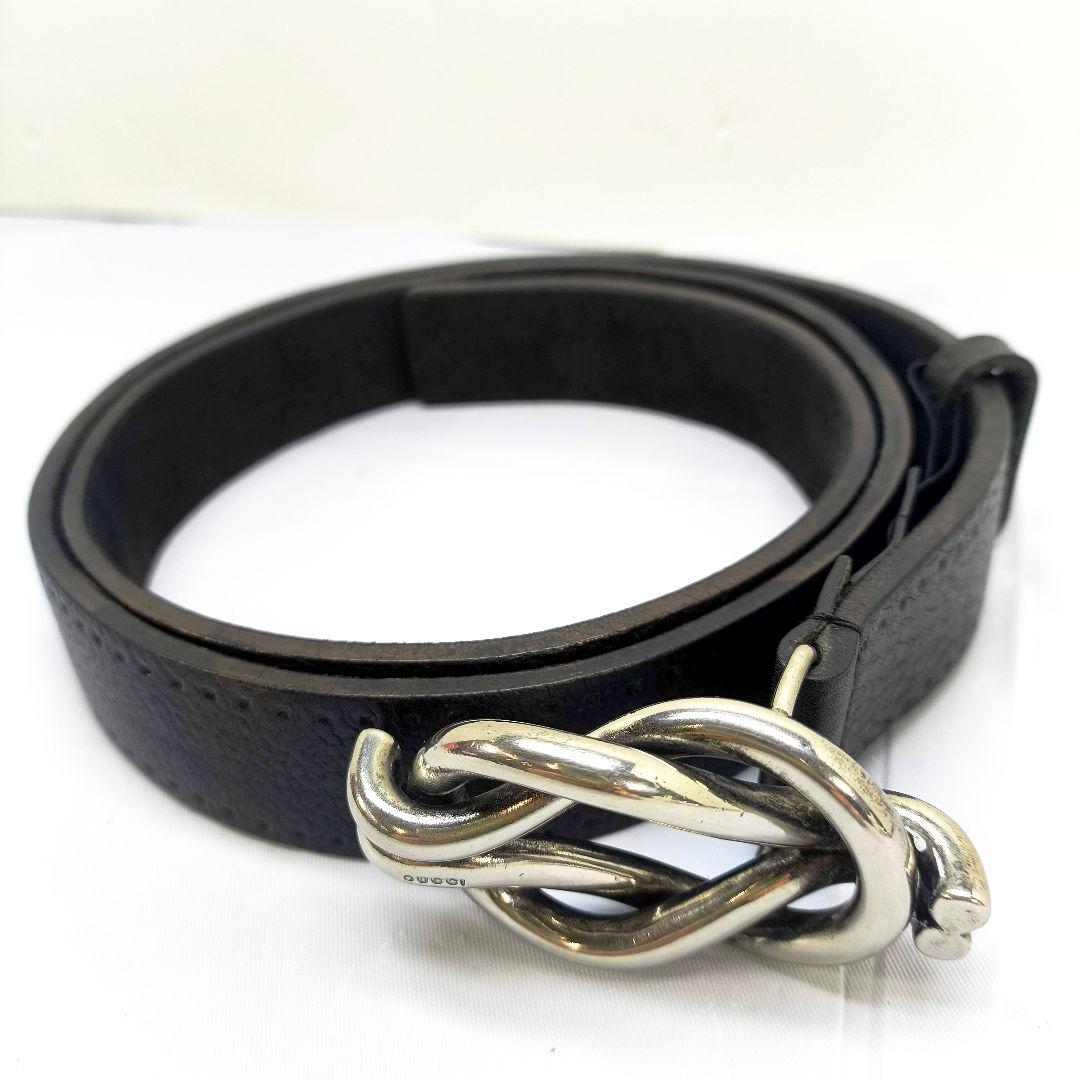 美品 グッチ メンズ ベルト 100 GUCCI 163502 ブラック
