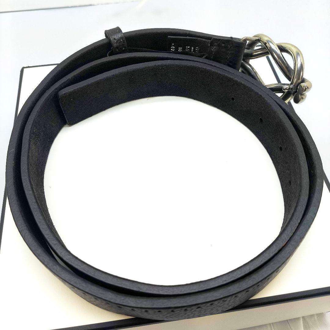 美品 グッチ メンズ ベルト 100 GUCCI 163502 ブラック