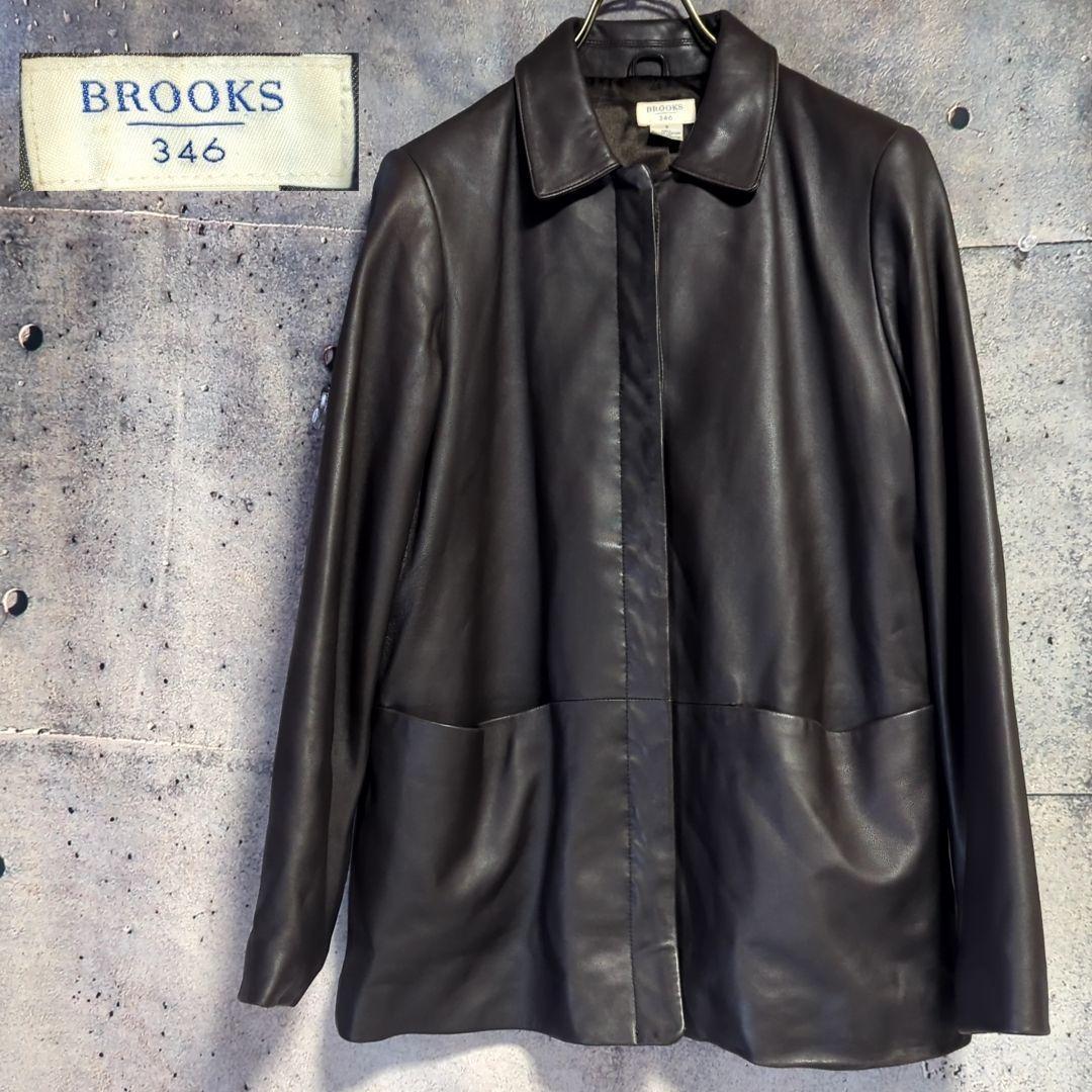 h*0様 BROOKS346 シャツアウター レザージャケット 薄手 柔らかい