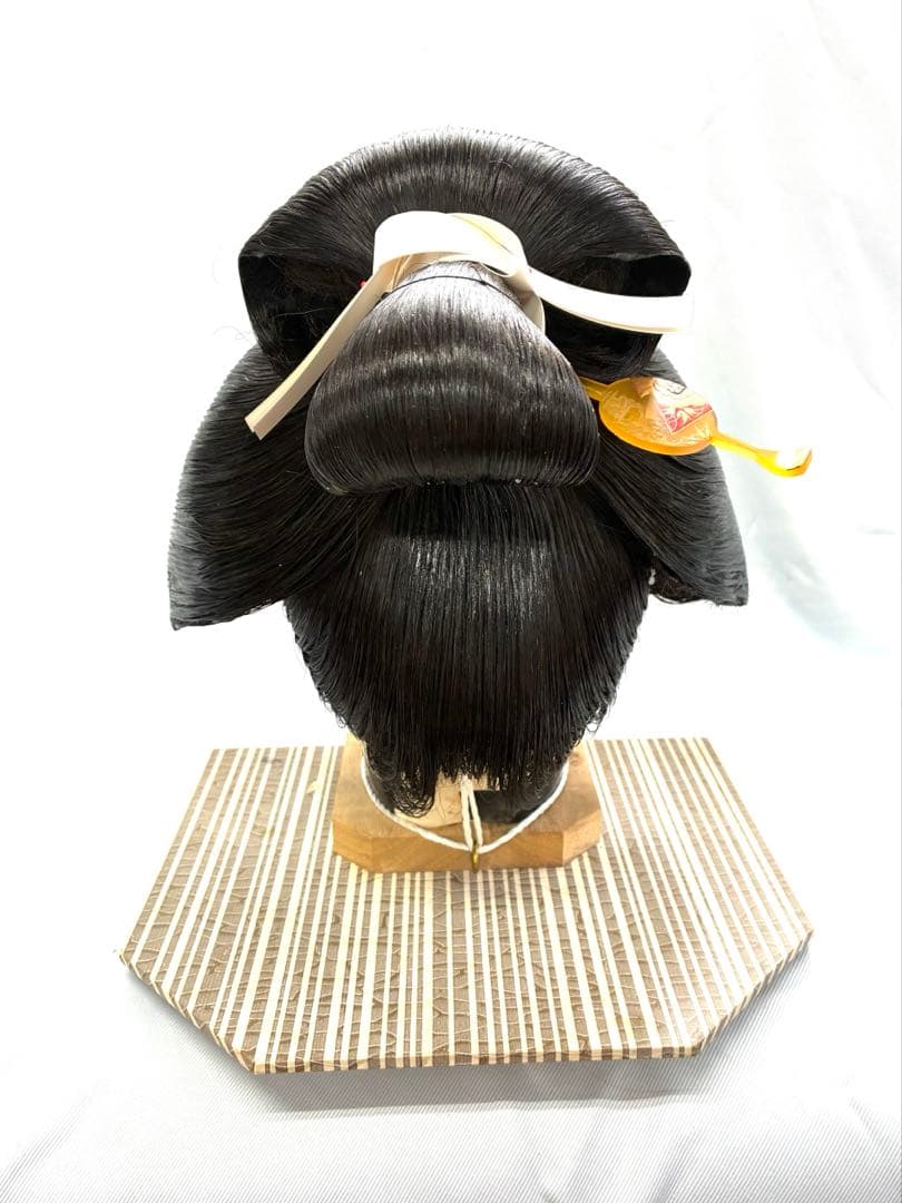 つぶし島田、黒髪、中サイズ、中古舞踊かつら、日本髪かつら、大衆演劇かつら、簪付き