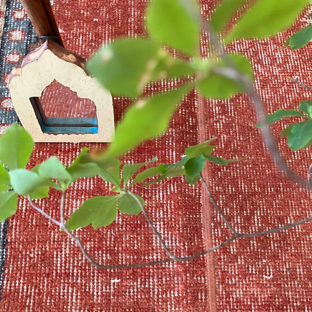 オレンジ✳︎65×187 ブルー　パッチワークランナー　トルコヴィンテージラグ