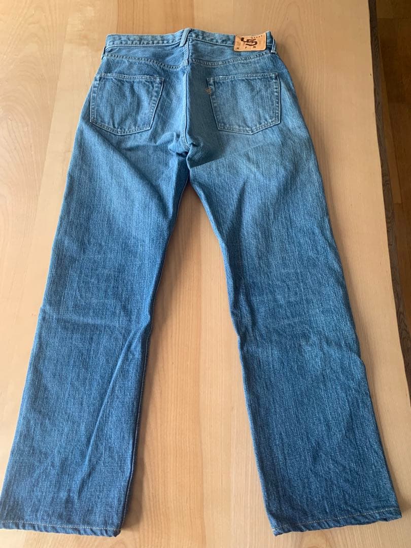 45R 再び6.5空比古比女群青ダメージ加工デニム　28