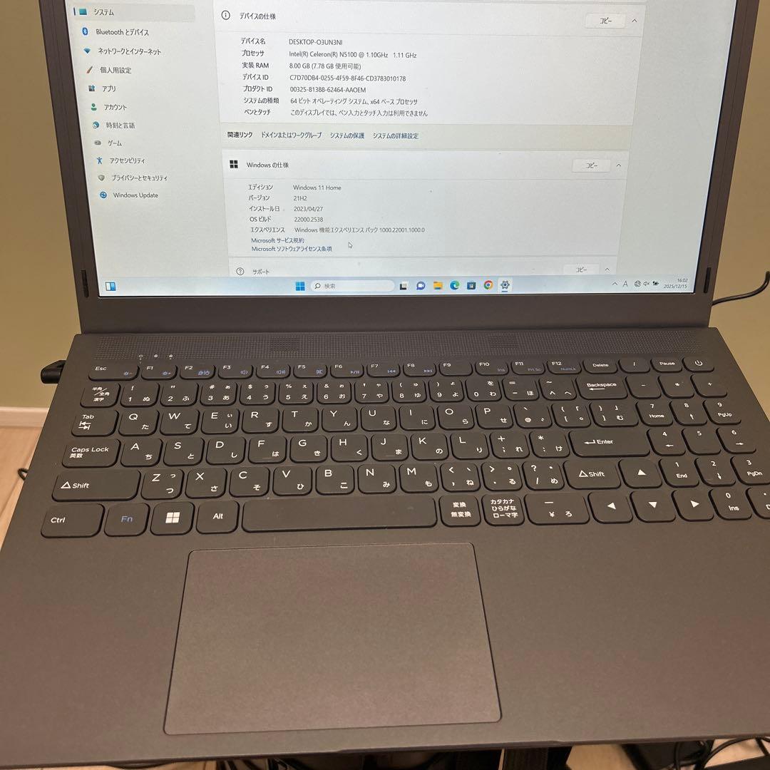 DESKTOP-03UNNI ノートPC Intel Celeron N5100