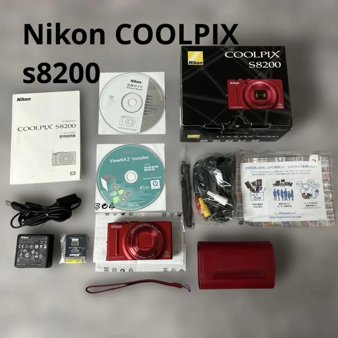 Nikon COOLPIX s8200 14倍光学ズーム　動作確認済　付属品　赤