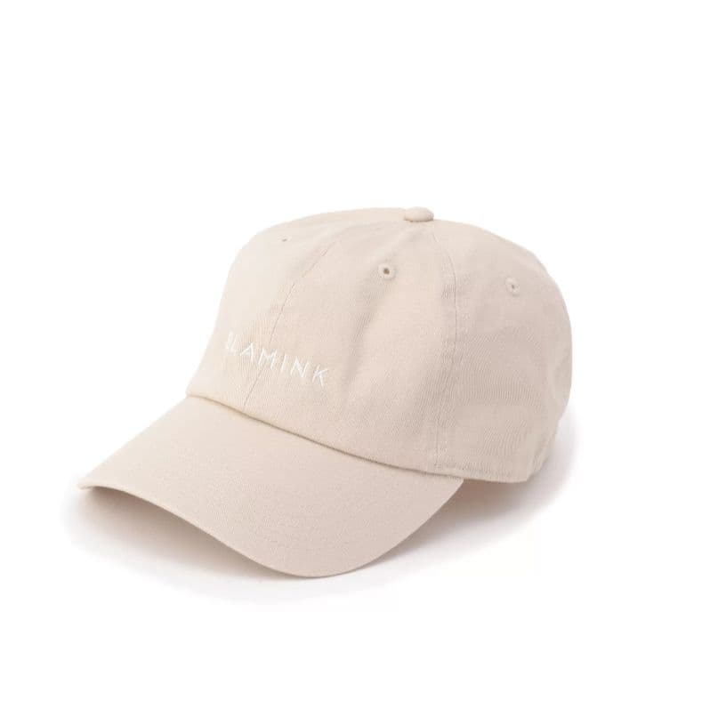 BLAMINK ベージュキャップ ロゴ刺繍