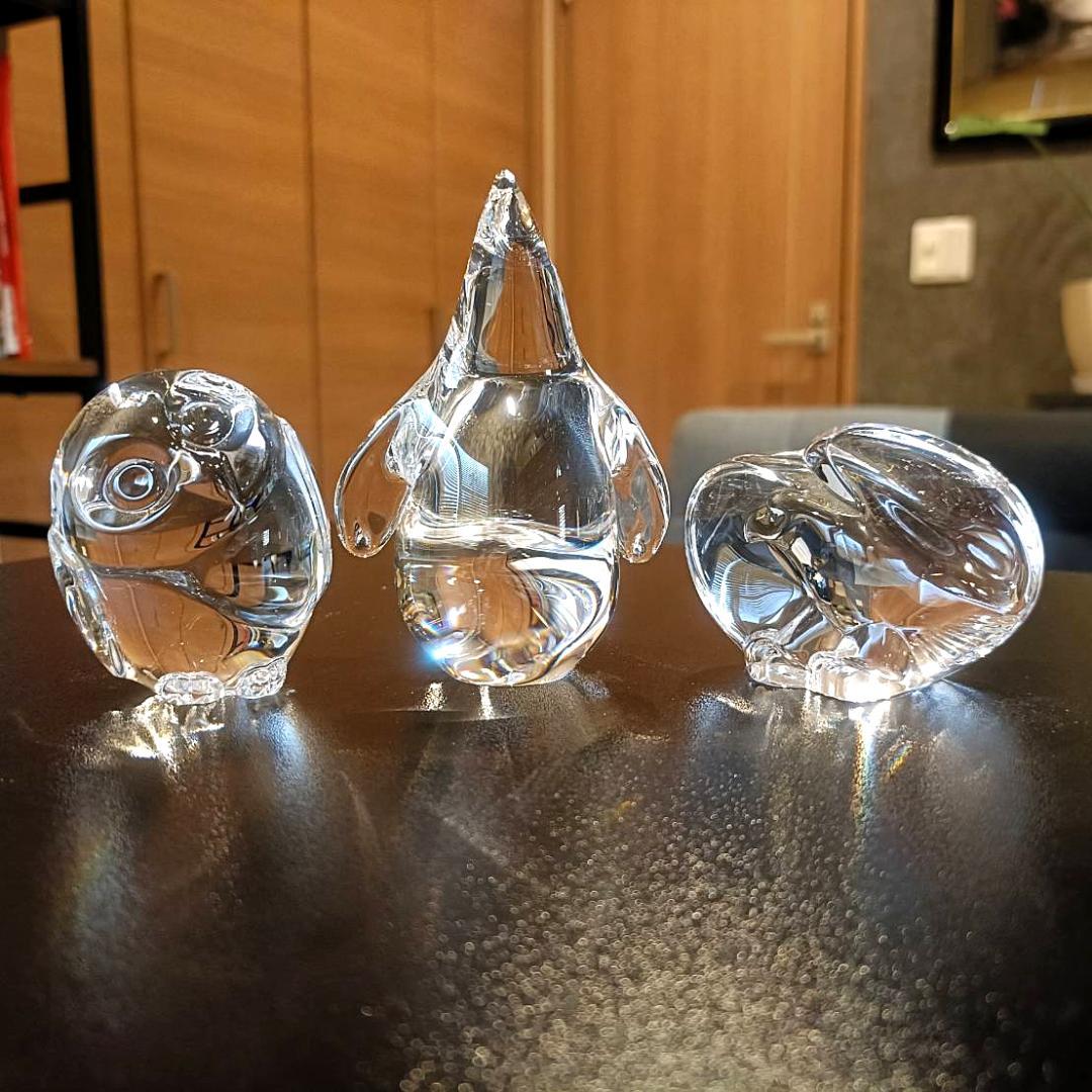 スチューベングラス【Steuben Galss】幸運の三羽セット