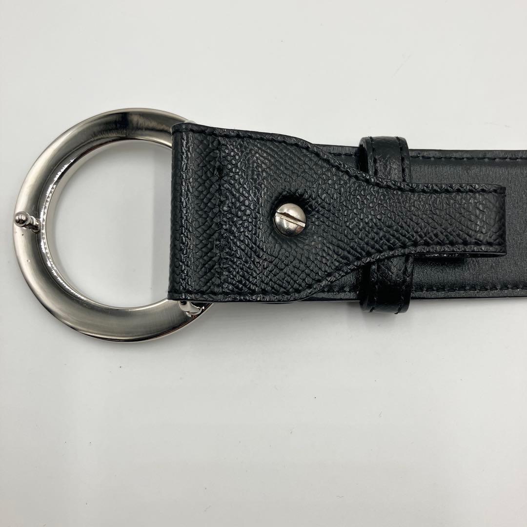 極美品✨ブルガリ ベルト サークルロゴ ビーゼロワン レザー ブラック