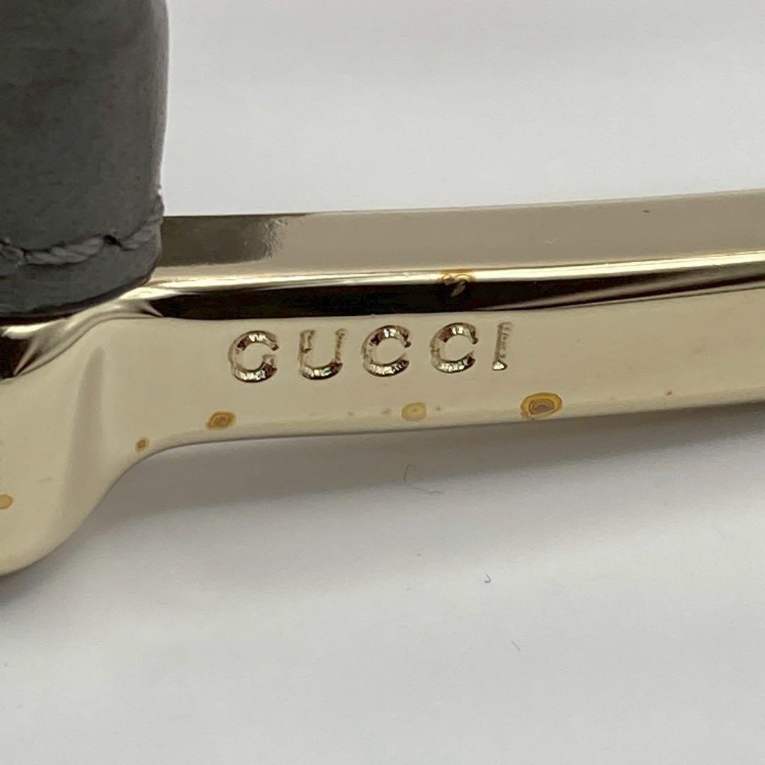 【美品】グッチ　ベルト　シマレザー　GG柄　281548 箱付き　保管袋付き