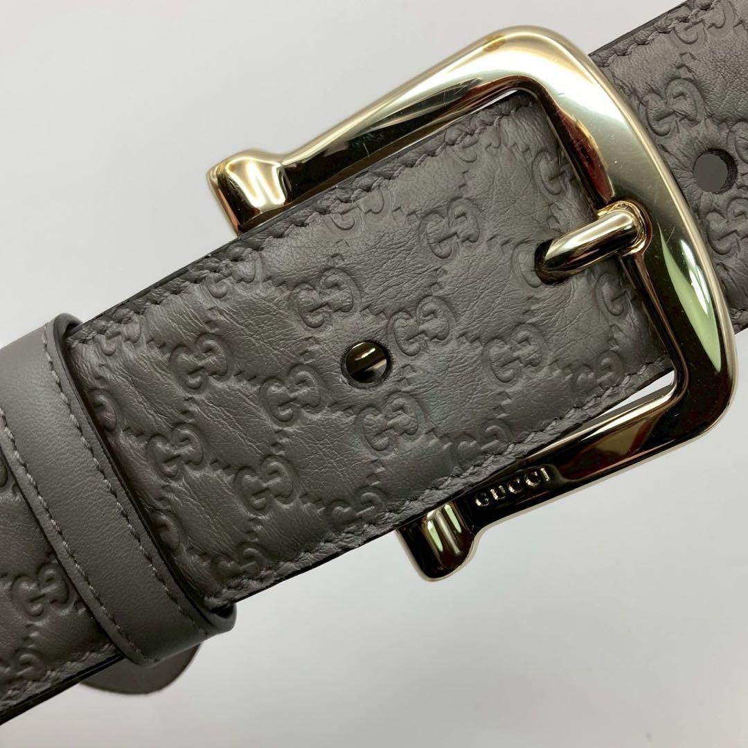 【美品】グッチ　ベルト　シマレザー　GG柄　281548 箱付き　保管袋付き