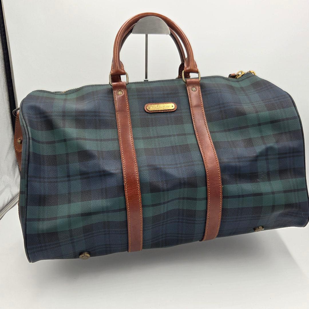 ポロラルフローレン ボストンバッグ 大容量 PVCレザー 2wayショルダー