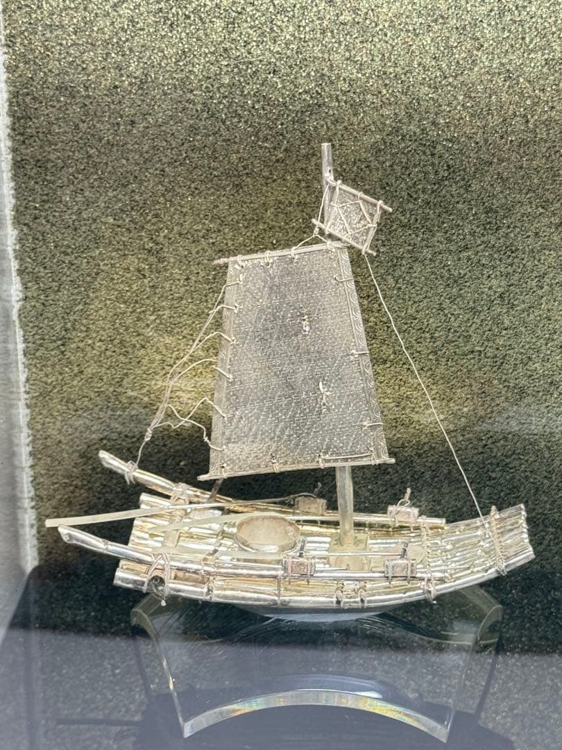 銀製 ヨット 置物 帆船モチーフ ケース付き