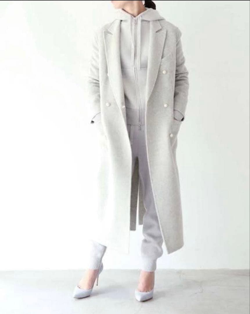 マディソンブルー　MADISON BLUE パールチェスターコート　グレー　00