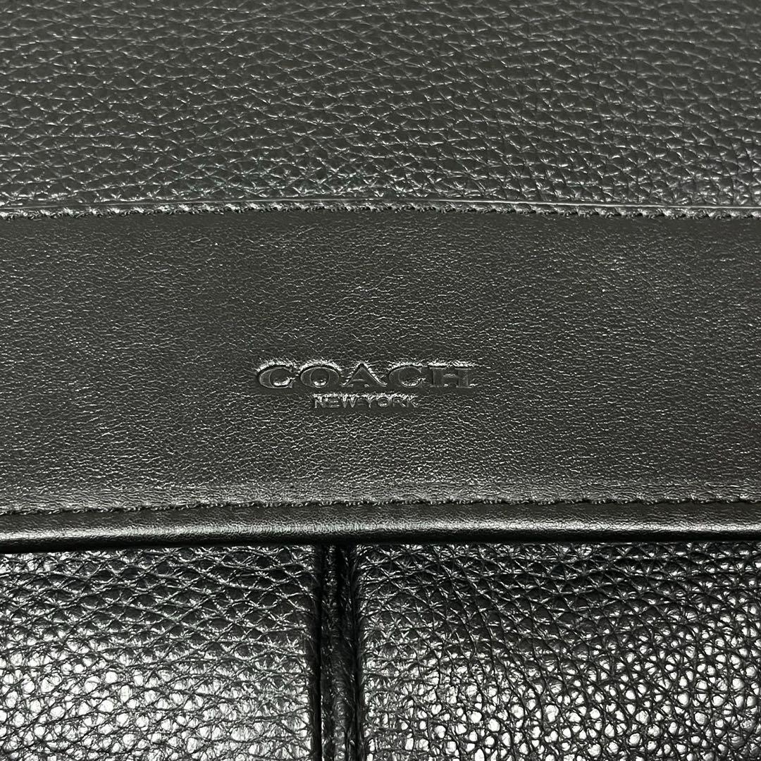 美品✨COACHヘンリーメッセンジャーバッグ ペブルドレザーブラックF54149