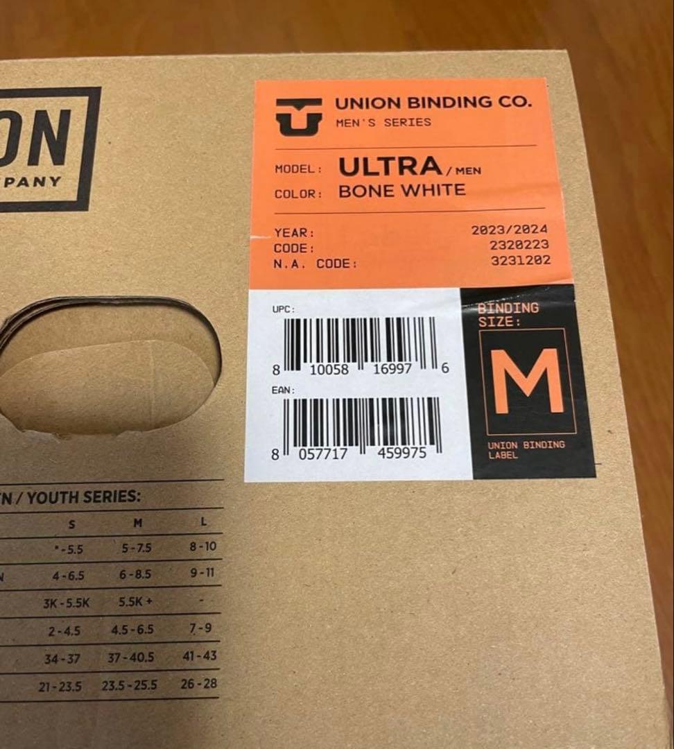 UNION ULTRA ホワイト Mサイズ　バインディング　23-24モデル