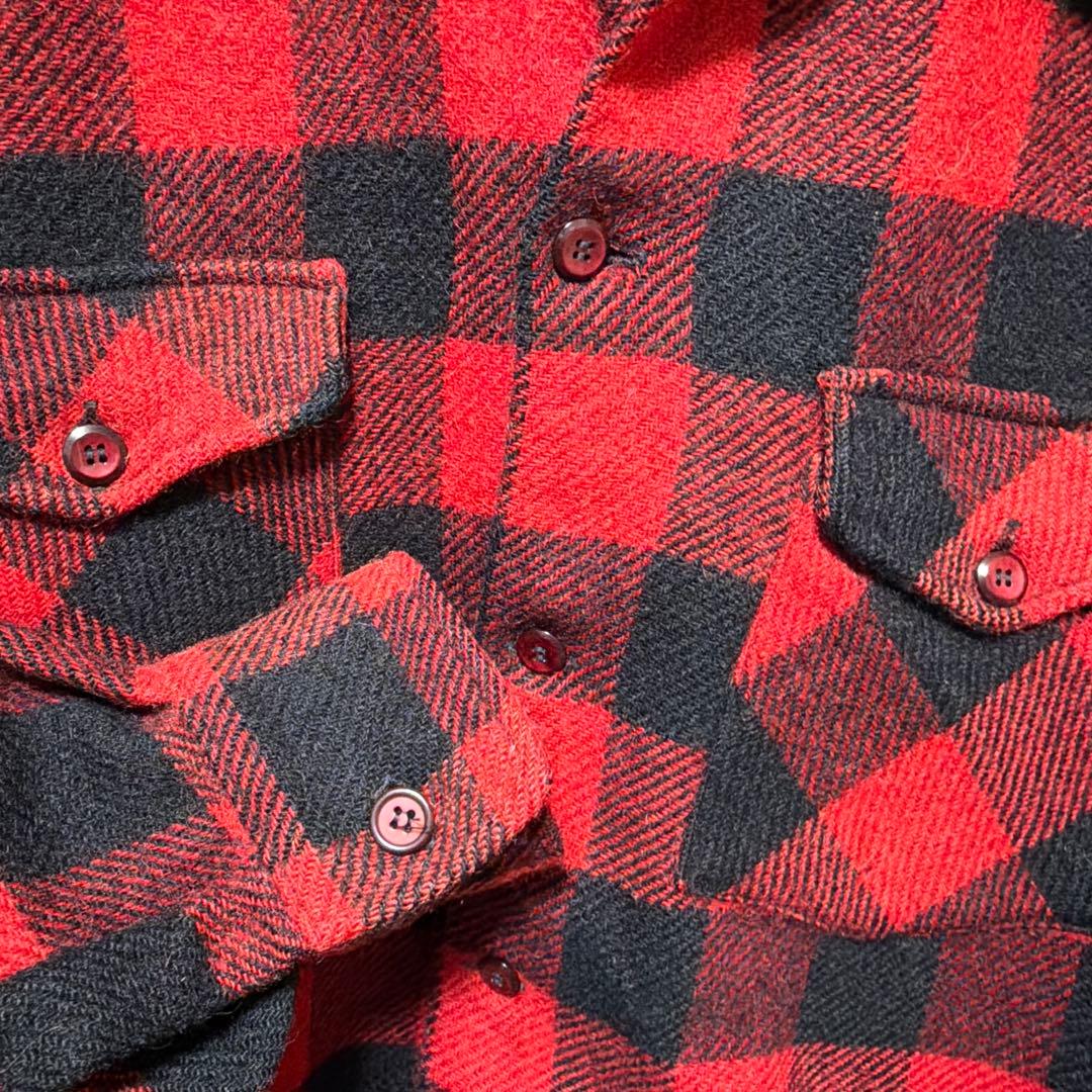 50s ボードシャツ 赤黒バッファローチェック