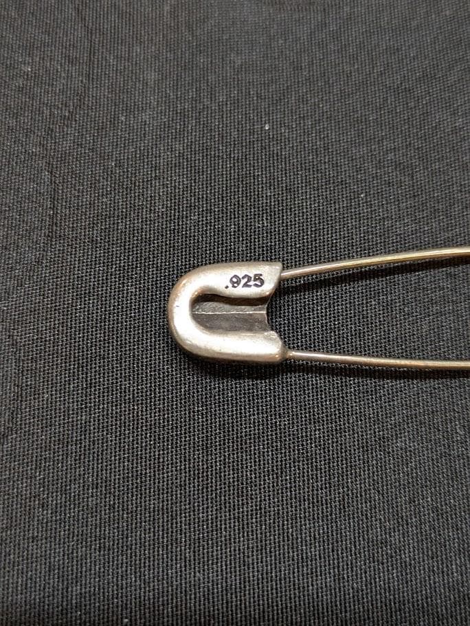 【純正革袋/レシート付】クロムハーツ セーフティピン ピアス 1ダイヤ