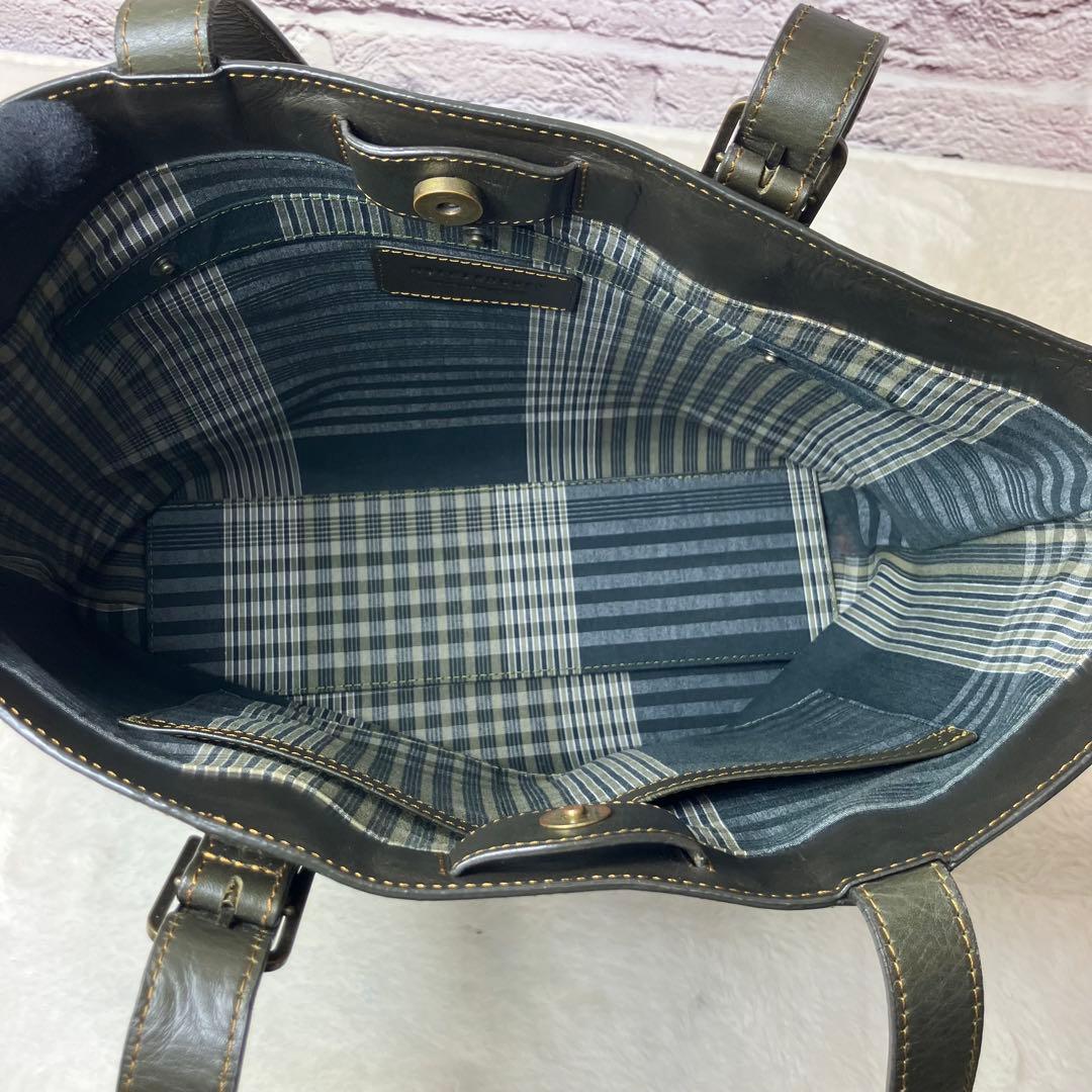 マザーハウス✨コハダ M A4可 オリーブ 牛革 レザー トートバッグ 肩掛け